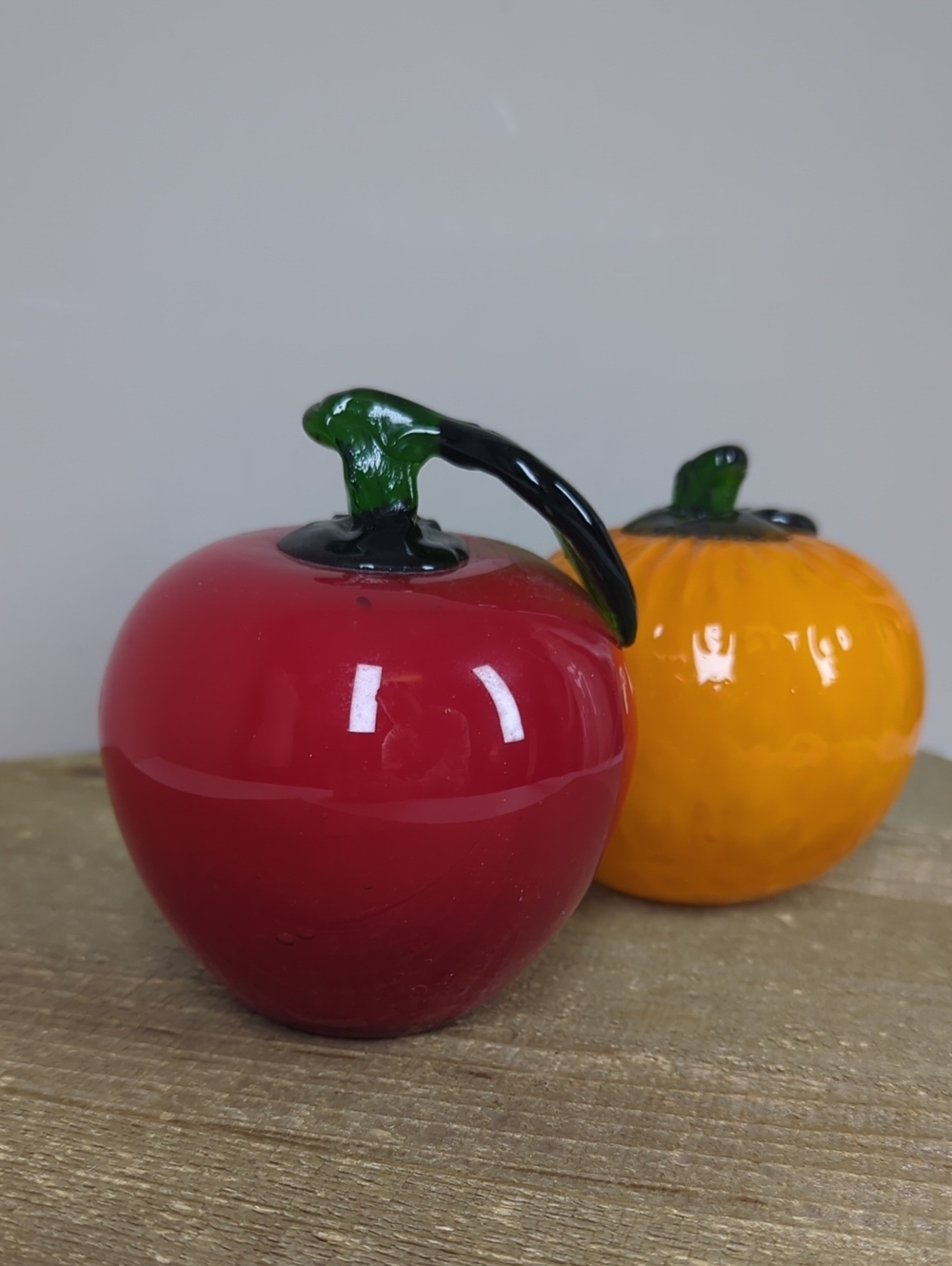 Glass Apple and Orange Decorative Accents - Red & Orange - Picture 3 of 5
